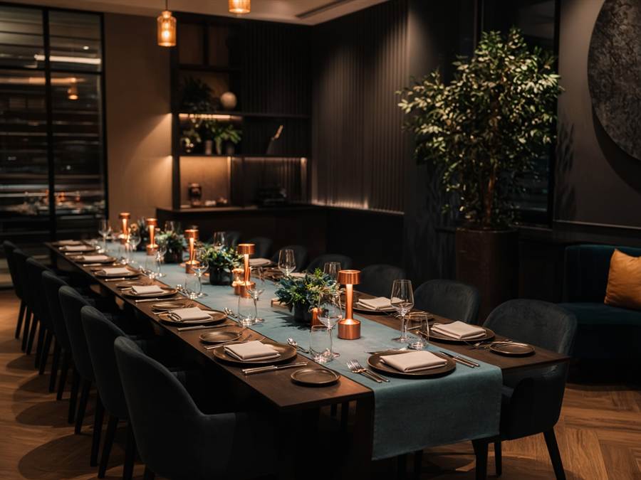 Private dining event space ready for guests